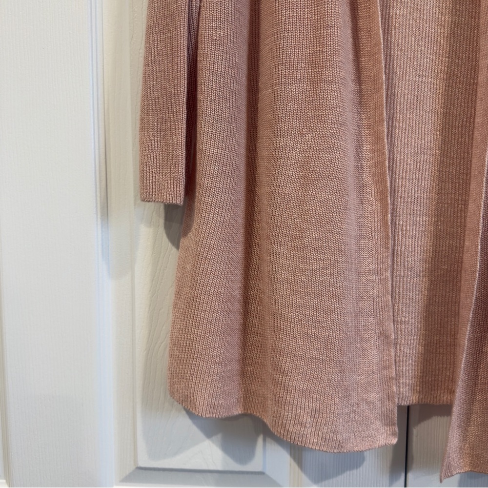 Eileen Fisher Organic Linen Open Knit Cardigan Pink Women Size S Lightweight - Picture 4 of 11